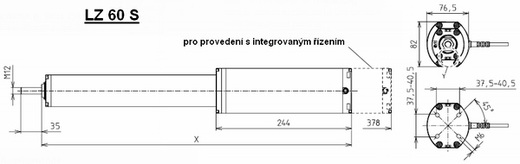 Výkres lineárních pohonů LZ 60 S