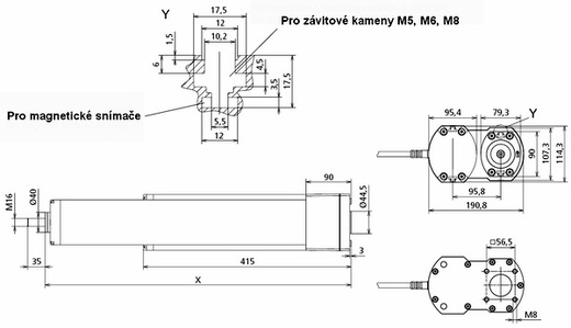 Výkres lineárních pohonů LZ 80